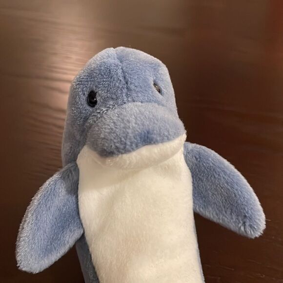 1996 Vintage Ty Beanie Baby Echo the Dolphin PVC Pellets Good Condition 9” long - Picture 9 of 9